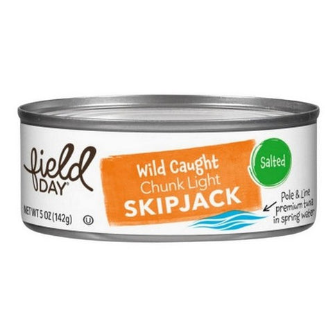 Field Day, Wild Caught Skipjack Salted Chunk Light Tuna, 5 Oz (Case Of 12) Field Day