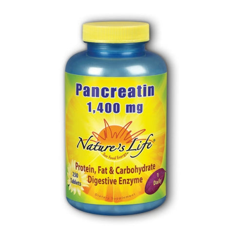 Nature's Life, Pancreatin, 1400 mg, 250 tabs Nature's Life