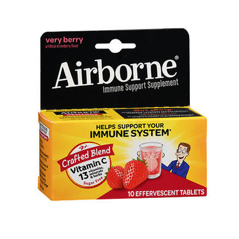 Airborne, Immune Support Effervescent Very Berry, 10 Tabs Airborne